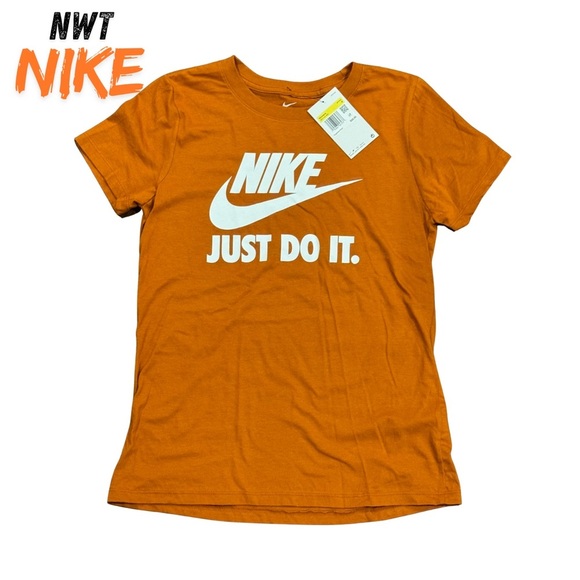 Nike Bold Orange Tee with Slogan - Picture 1 of 4